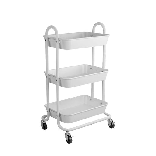 3 Tiers Kitchen Storage Trolley Cart Steel Rack Shelf