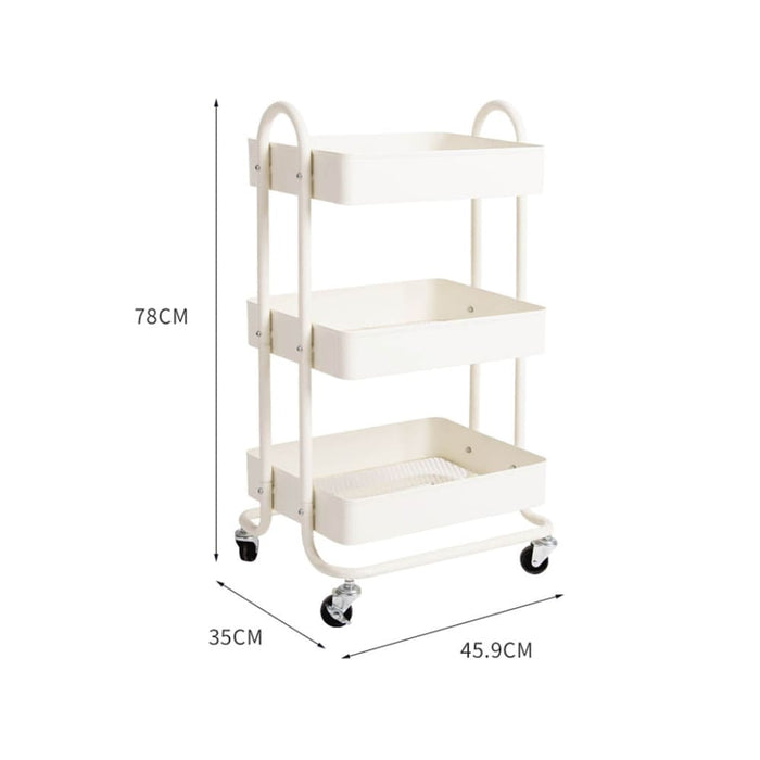 Goslash Picks 3 Tiers Kitchen Trolley Cart Steel Storage