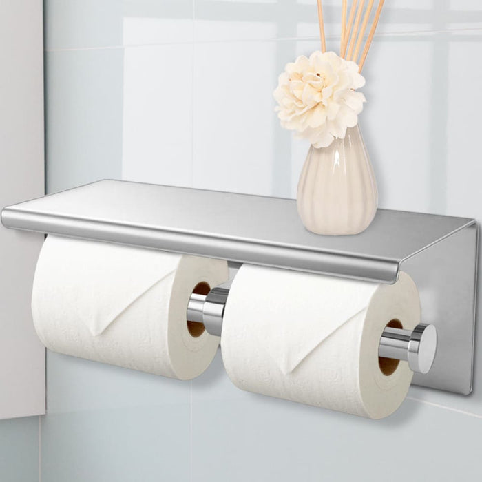 304 Stainless Steel Double Toilet Paper Rool Holder Strong