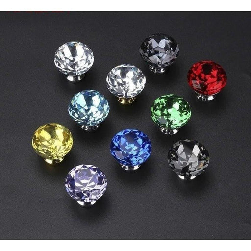30mm Diamond Shape Crystal Knobs Cabinet Handles Kitchen