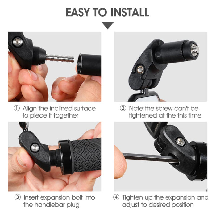 360 Degree Rotatable Bicycle Rearview Mirror with Back