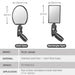 360 Degree Rotatable Bicycle Rearview Mirror with Back