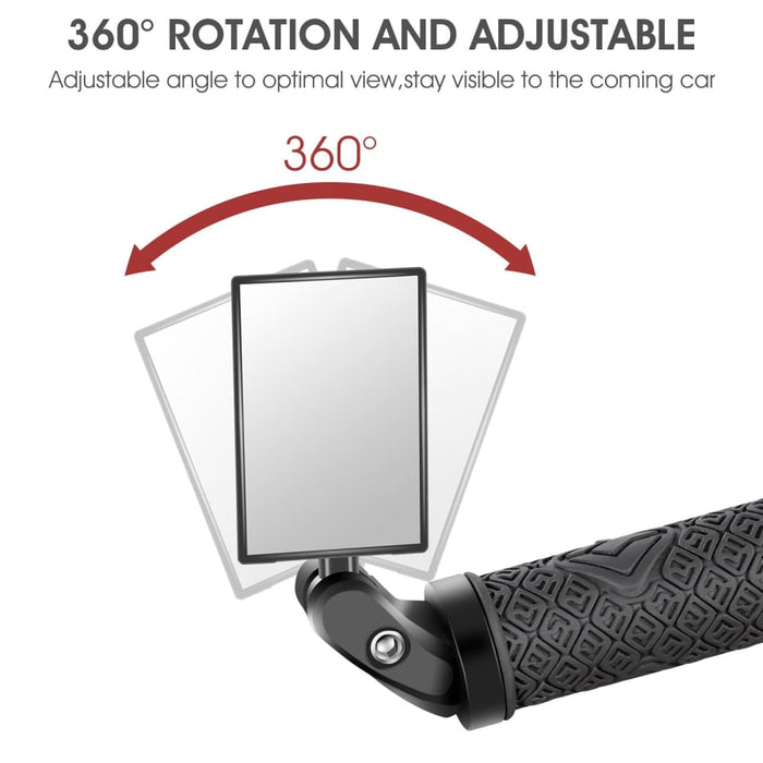 360 Degree Rotatable Bicycle Rearview Mirror with Back
