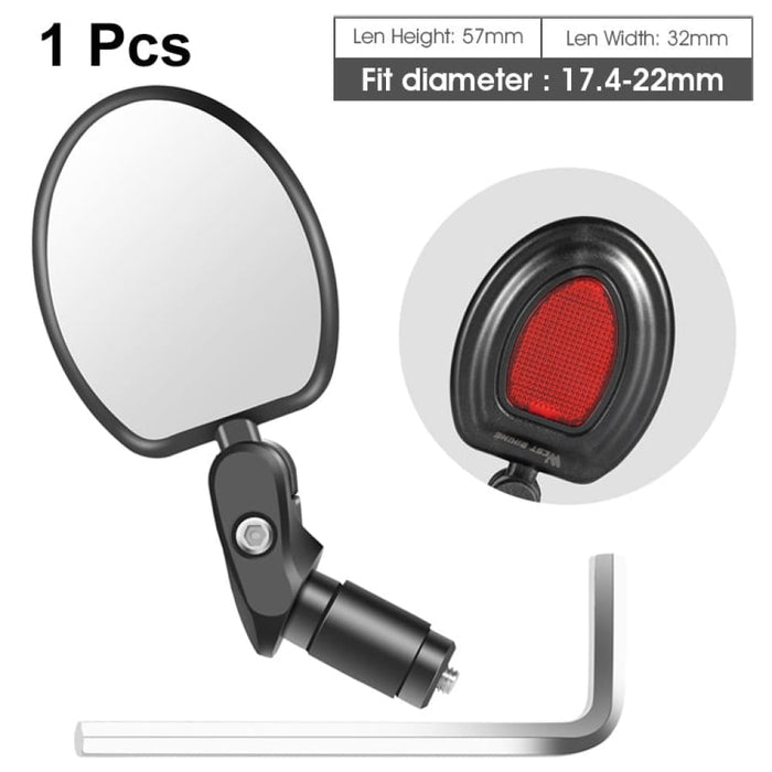 360 Degree Rotatable Bicycle Rearview Mirror with Back