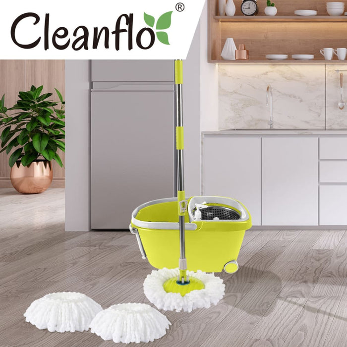 Goslash Picks 360° Spin Mop Bucket Set Spinning Stainless