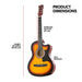 38in Pro Cutaway Acoustic Guitar with Bag Strings - Sun
