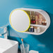 2x 39cm Oval Wall-mounted Mirror Storage Box Vanity Rack