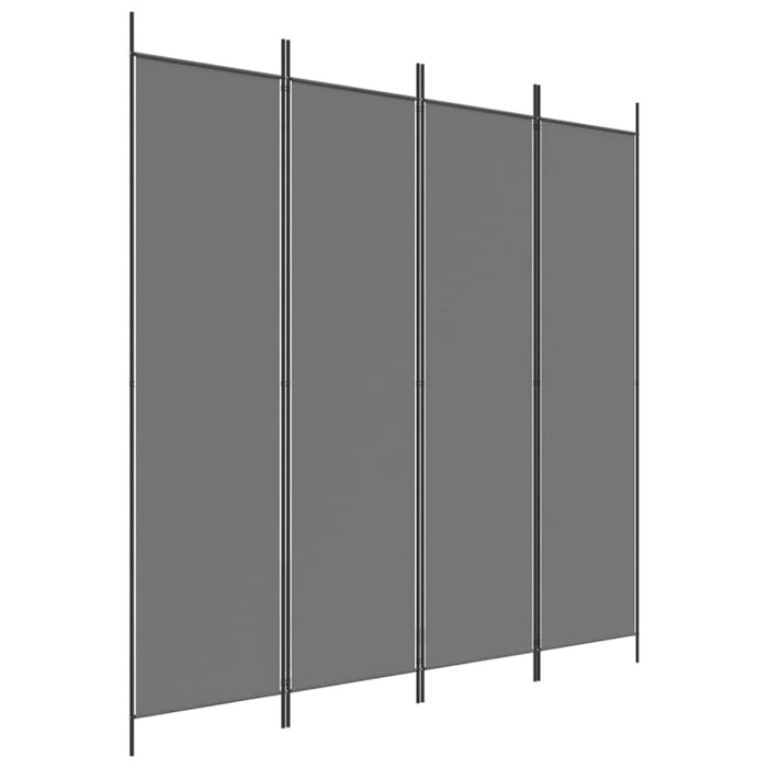 4-panel Room Divider Anthracite 200x200 Cm Fabric Tpbona