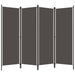 4 Panel Room Divider Anthracite Gl441