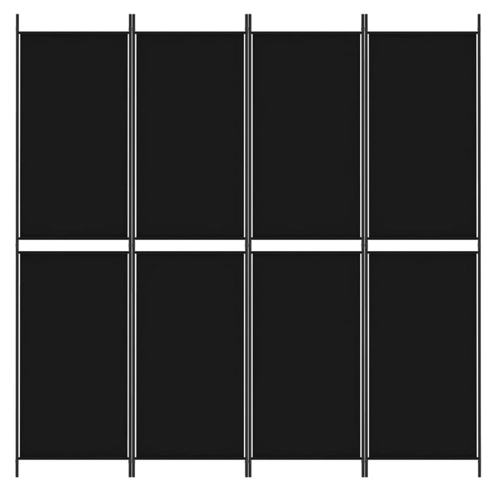4 - panel Room Divider Black 200x200 Cm Fabric Tpbxtt