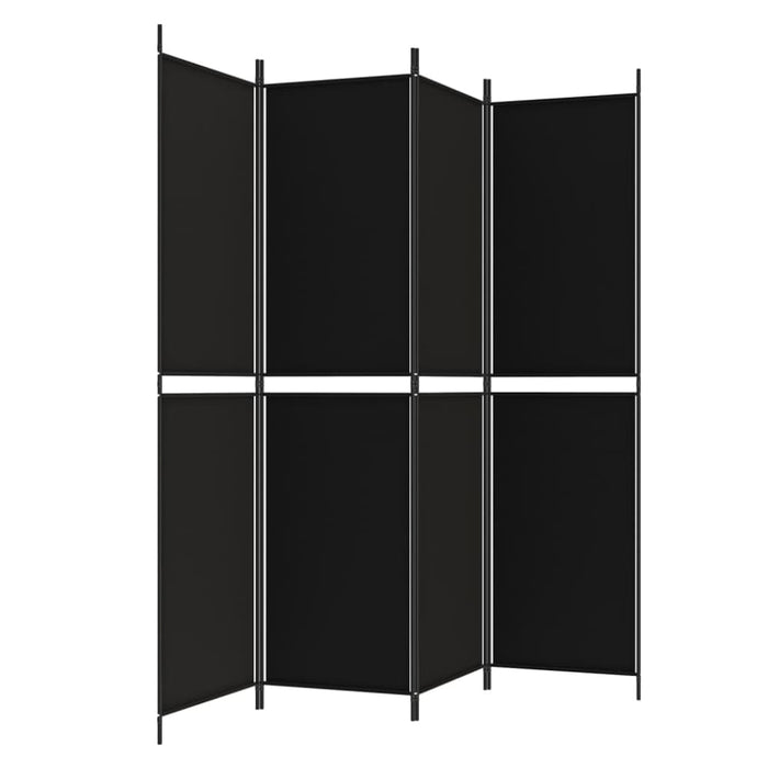4 - panel Room Divider Black 200x200 Cm Fabric Tpbxtt