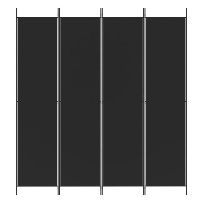 4-panel Room Divider Black 200x220 Cm Fabric Tpbxbo
