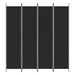 4-panel Room Divider Black 200x220 Cm Fabric Tpbxbo