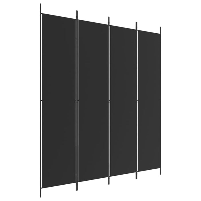4-panel Room Divider Black 200x220 Cm Fabric Tpbxbo