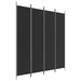 4-panel Room Divider Black 200x220 Cm Fabric Tpbxbo