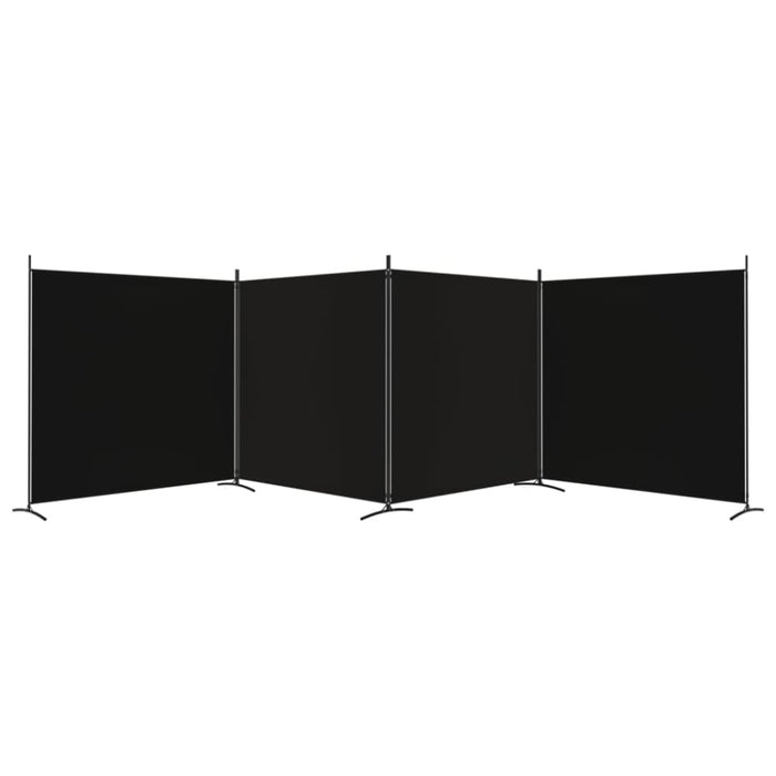 4-panel Room Divider Black 698x180 Cm Fabric Tpbxnp