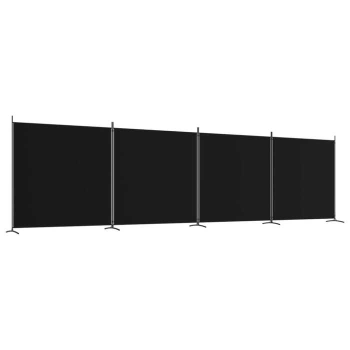 4-panel Room Divider Black 698x180 Cm Fabric Tpbxnp