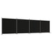 4-panel Room Divider Black 698x180 Cm Fabric Tpbxnp
