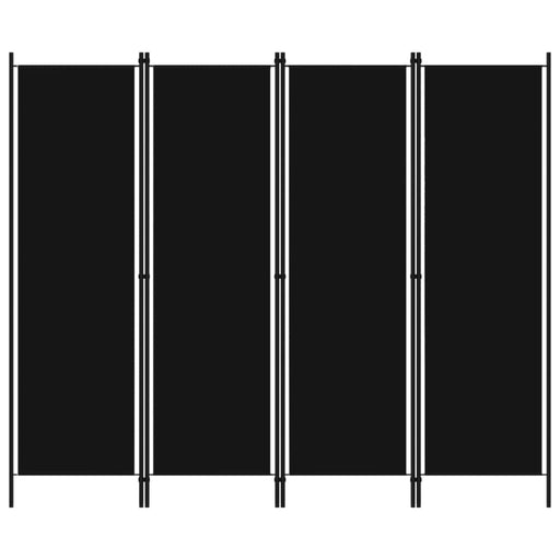 4 Panel Room Divider Black Gl43