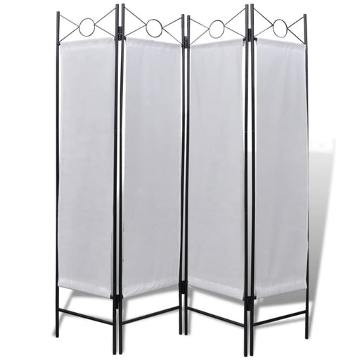 4 Panel Room Divider Privacy Folding Screen White Gl141