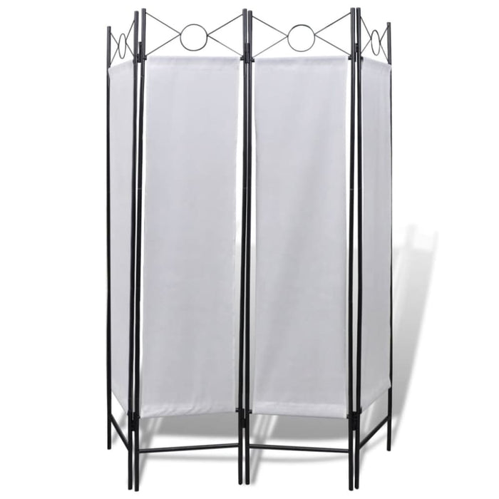 4 Panel Room Divider Privacy Folding Screen White Gl141