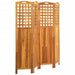 4 Panel Room Divider Solid Acacia Wood Gl5611