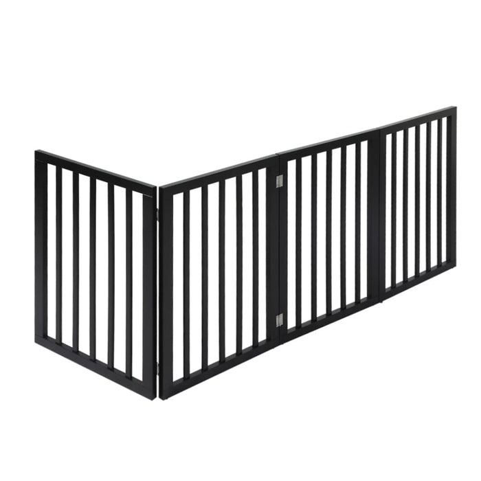 Goslash Picks 4 Panels Wooden Pet Gate Dog Fence Safety