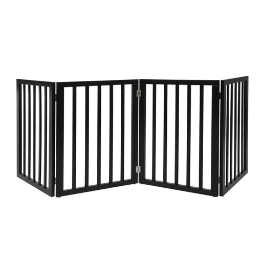 Goslash Picks 4 Panels Wooden Pet Gate Dog Fence Safety