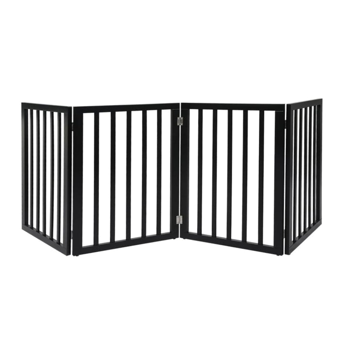 Goslash Picks 4 Panels Wooden Pet Gate Dog Fence Safety