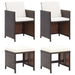 4 Piece Garden Chair and Stool Set Poly Rattan Brown Tolinb