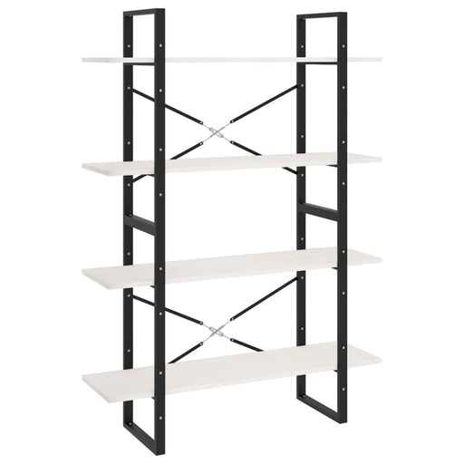 4-tier Book Cabinet White Solid Pine Wood Nblant