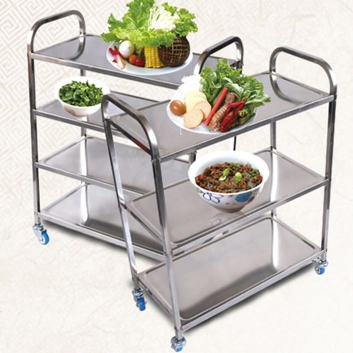 4 Tier Stainless Steel Kitchen Dinning Food Cart Trolley