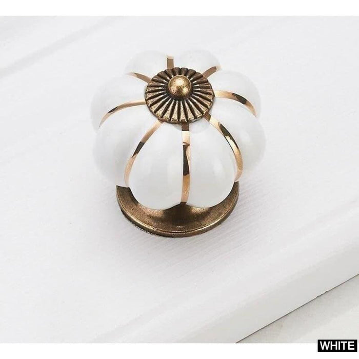 40mm Pumpkin Ceramic Handles Drawer Knobs Cupboard Door