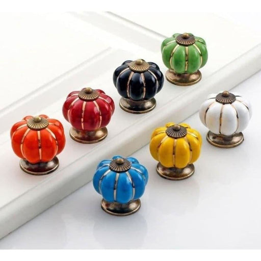 40mm Pumpkin Ceramic Handles Drawer Knobs Cupboard Door