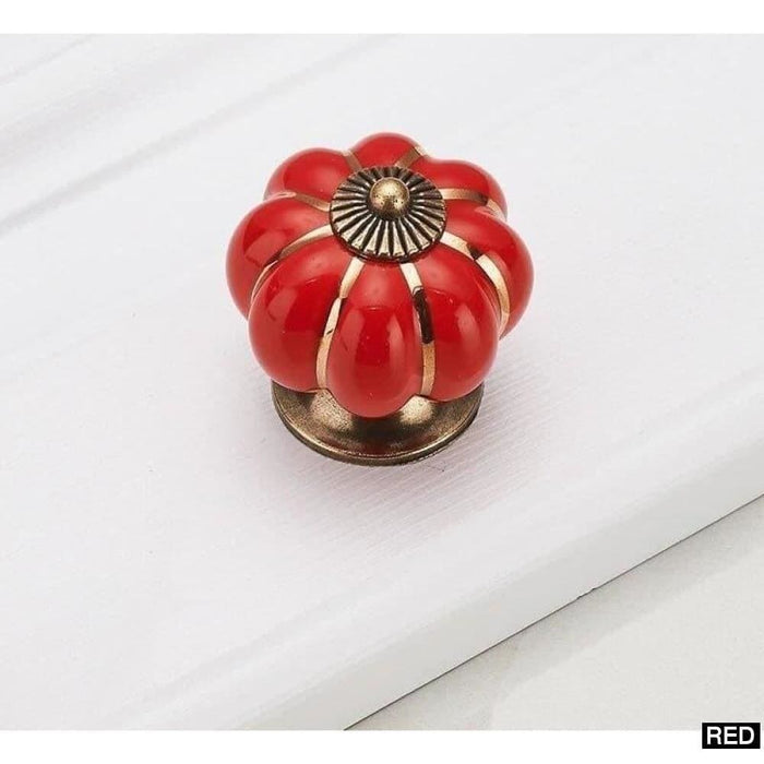 40mm Pumpkin Ceramic Handles Drawer Knobs Cupboard Door