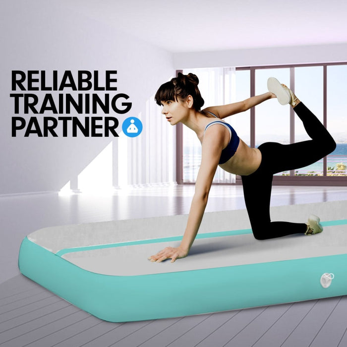 4m x 2m Air Track Gymnastics Mat Tumbling Exercise - Grey 