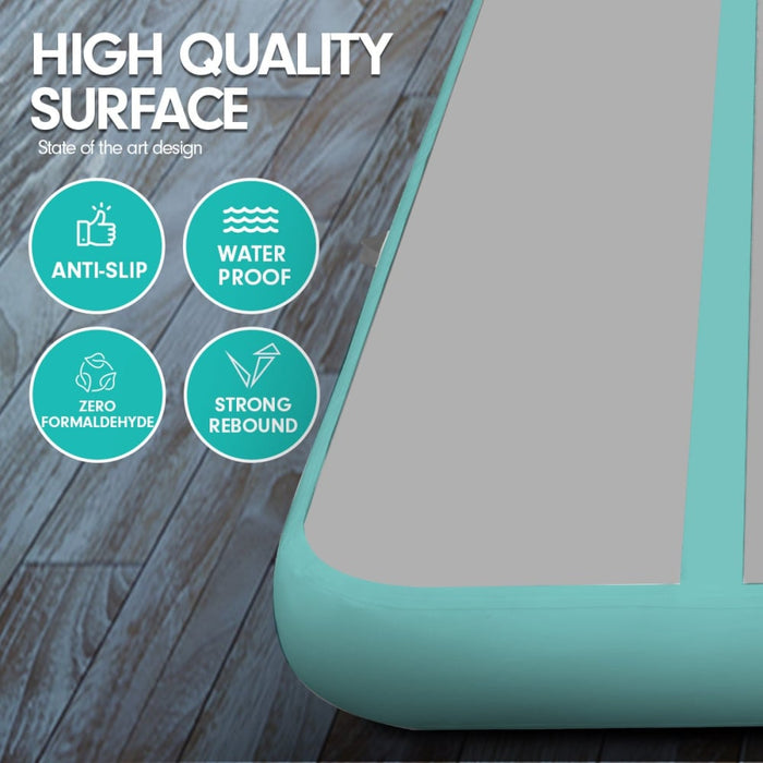 4m x 2m Air Track Gymnastics Mat Tumbling Exercise - Grey 