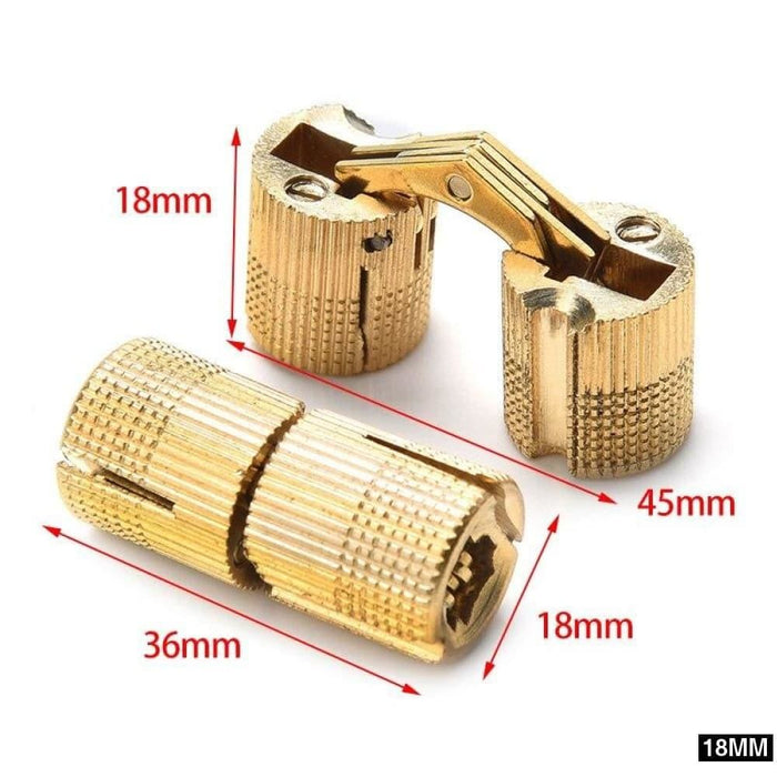 4pcs Copper Brass 8-18mm Cylindrical Hidden Cabinet