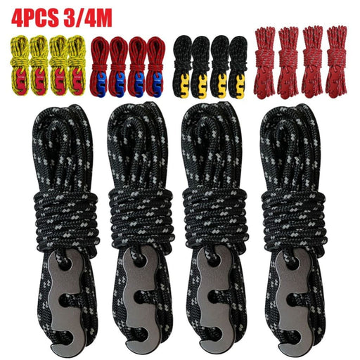 4pcs Wind Rope With S - shaped Hooks Buckle For Camping