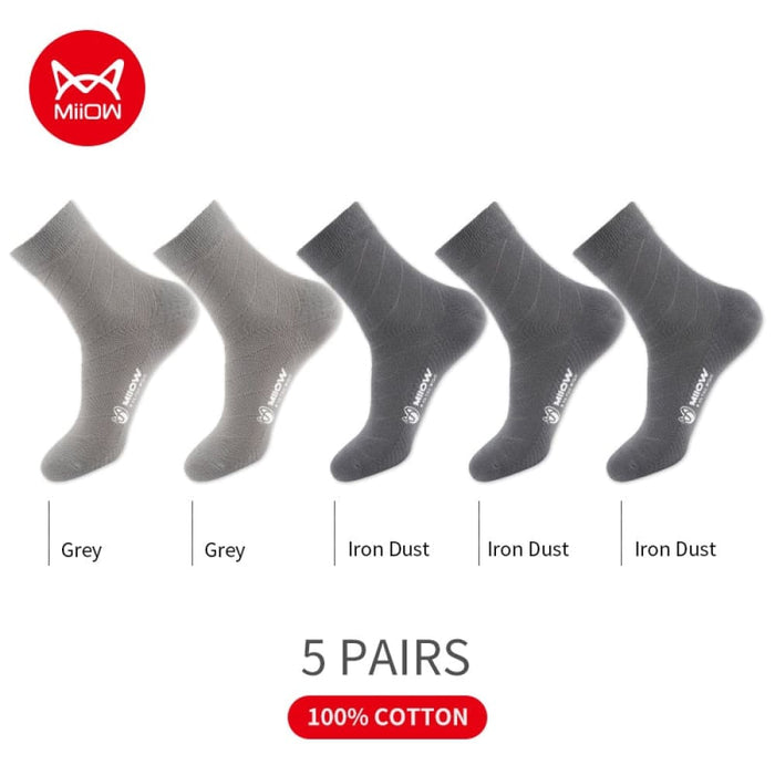 5 Pairs Cotton Socks Men’s Casual Tube Winter Warm Long