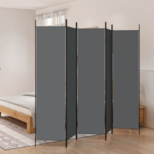 5-panel Room Divider Anthracite 250x200 Cm Fabric Tpbonn