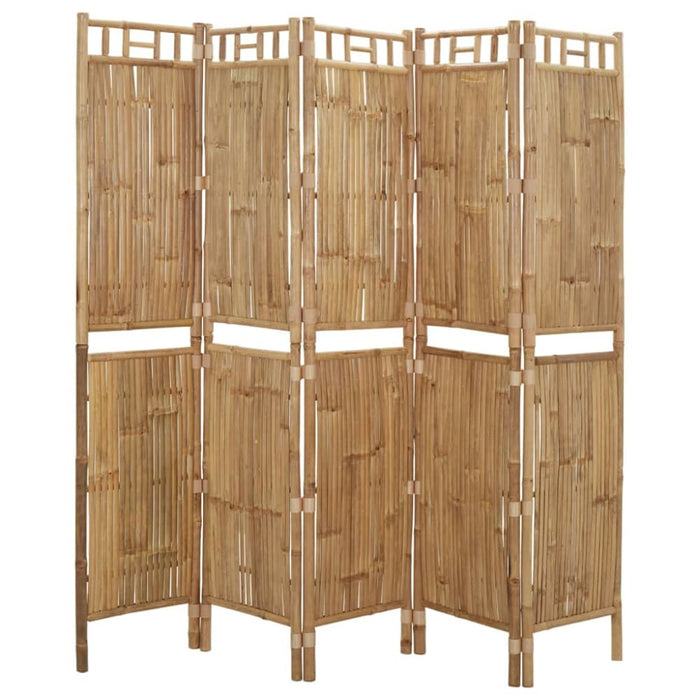 5-panel Room Divider Bamboo 200x180 Cm Taoipb