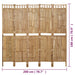 5-panel Room Divider Bamboo 200x180 Cm Taoipb