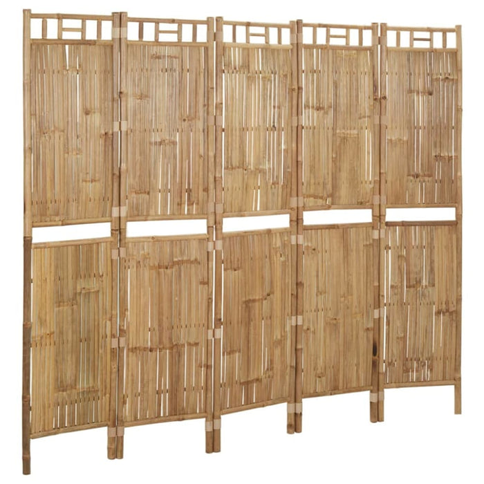 5-panel Room Divider Bamboo 200x180 Cm Taoipb