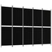 5 - panel Room Divider Black 250x180 Cm Fabric Tpbxxo