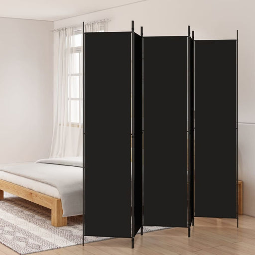 5 - panel Room Divider Black 250x220 Cm Fabric Tpbxbp