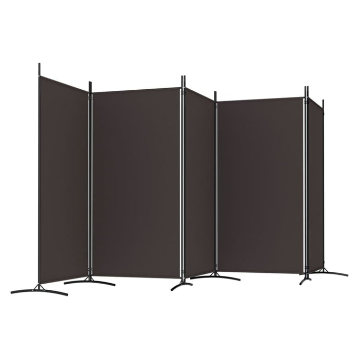 5 - panel Room Divider Brown 433x180 Cm Fabric Tpbxli