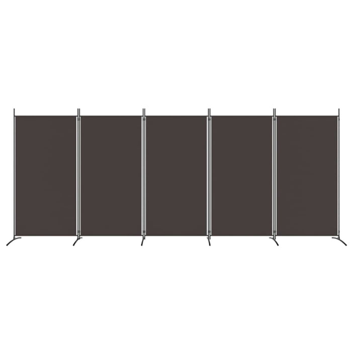 5 - panel Room Divider Brown 433x180 Cm Fabric Tpbxli