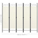 5 Panel Room Divider Cream White Gl26