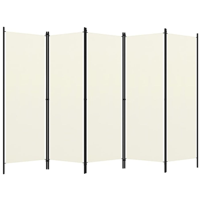 5 Panel Room Divider Cream White Gl42